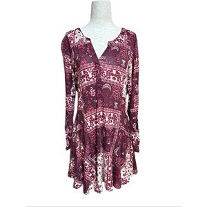 RXB Boho Printed Vintage Mini Dress, S